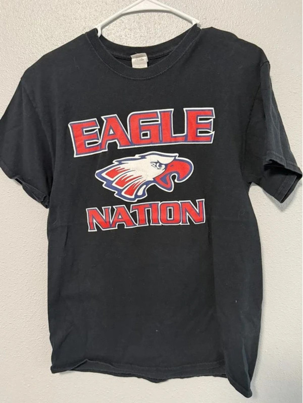 #6054 Eagle Nation Black Graphic T Shirt Size Medium